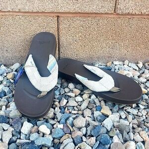 New Sanuk Mens Black Cosmic Yoga Mat Hemp Flip Flops Size 9 & 12